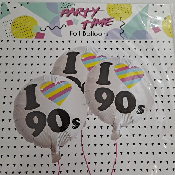 I Love The 90s 15 Inch Foil Balloon Party Decade 3 Pack - Picture 2 of 4